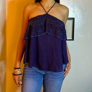 Free People Beaded Halter Top